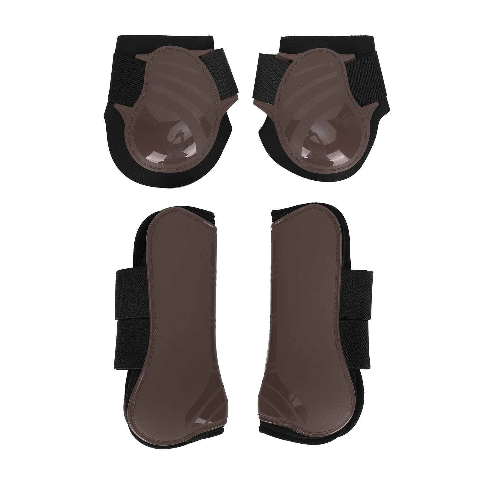 Zerodis 1 Set Horse Legguard Leg Protector Verhindern Sie Schäden an den Füßen. PU Verdickte Schale Elastische Dämpfung Innenpolster für Haustierpferd(M)