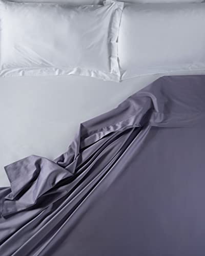 LENZUOLISSIMI - Bettlaken für Doppelbett, aus Satin-Baumwolle, Fadenzahl 300, 270 x 290 cm, Lavendel