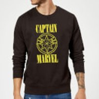 Captain Marvel Grunge Logo Sweatshirt - Black - XL - Schwarz