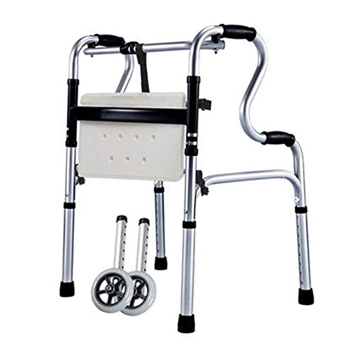 Gehbock Gehgestell Mit Sitz einstellbarer Höhe Leichter Aluminiumwanderer für Senioren