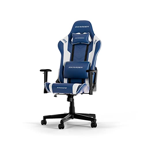 DXRacer (das Orginal) Prince P132 Gaming Stuhl, Kunstleder, Blau-Weiß, 185 cm