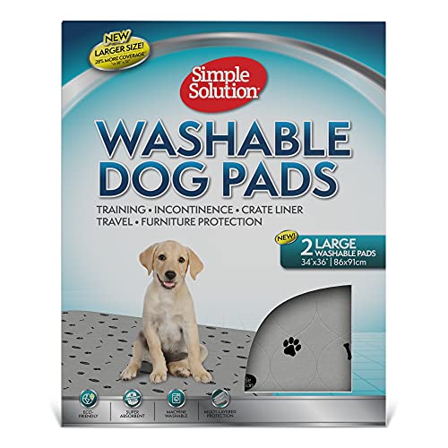Simple Solution Waschbare Trainings- und Reise-Hundeunterlagen, wiederverwendbar, saugfähig und geruchskontrollierend, 2 Stück