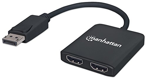 Manhattan 152716 DisplayPort auf 2-Port HDMI Splitter mit Multi-Stream Transport, schwarz