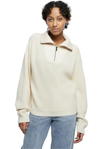 Urban Classics Damen Sweatshirt Ladies Oversized Knit Troyer Sand XXL