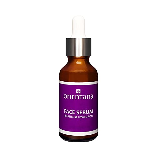 Orientana - Bio Serum Für Gesicht | Brahmi Hyaluronsäure Vitamin E | 99,6% Natürliches Straffendes Feuchtigkeitsspendendes Gesichtsserum | Reife Haut | Vegan | Anti Aging & Falten | Tag & Nacht - 30ml
