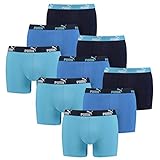 PUMA 9 er Pack Boxer Boxershorts Herren Unterwäsche sportliche Retro Pants, Farbe:101 - Blue Combo, Bekleidungsgröße:XL