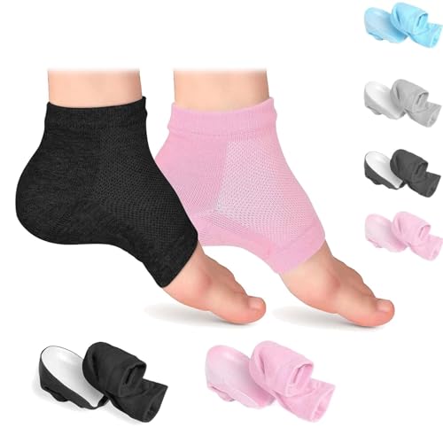 2-Pack Height Max Socks Height Increase Socks Invisible Silicone Shoe Lift Heel Pads Fully Wrapped Inserts Increase Insoles (D,3.5cm)