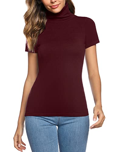 Irevial Rollkragen T-Shirt Damen Einfarbig Tops Slim Fit Design Besondere Geschenke