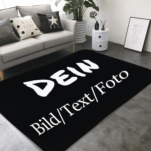 CCZUIML Personalisiert Teppiche, Personalisiert Teppich für Ihren eigenen Bereich, Flanell-Teppiche, rutschfest, waschbar, für Schlafzimmer Wohnzimmer Büro Garten Balkon mit Dein Bild/Text/Foto