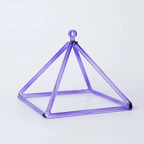 Quarzkristall-Singpyramide, heilendes Musikinstrument mit Glasschläger und Tasche, für Klangheilungs-Meditationszubehör (Farbe: Lila, Größe: 6 Zoll)