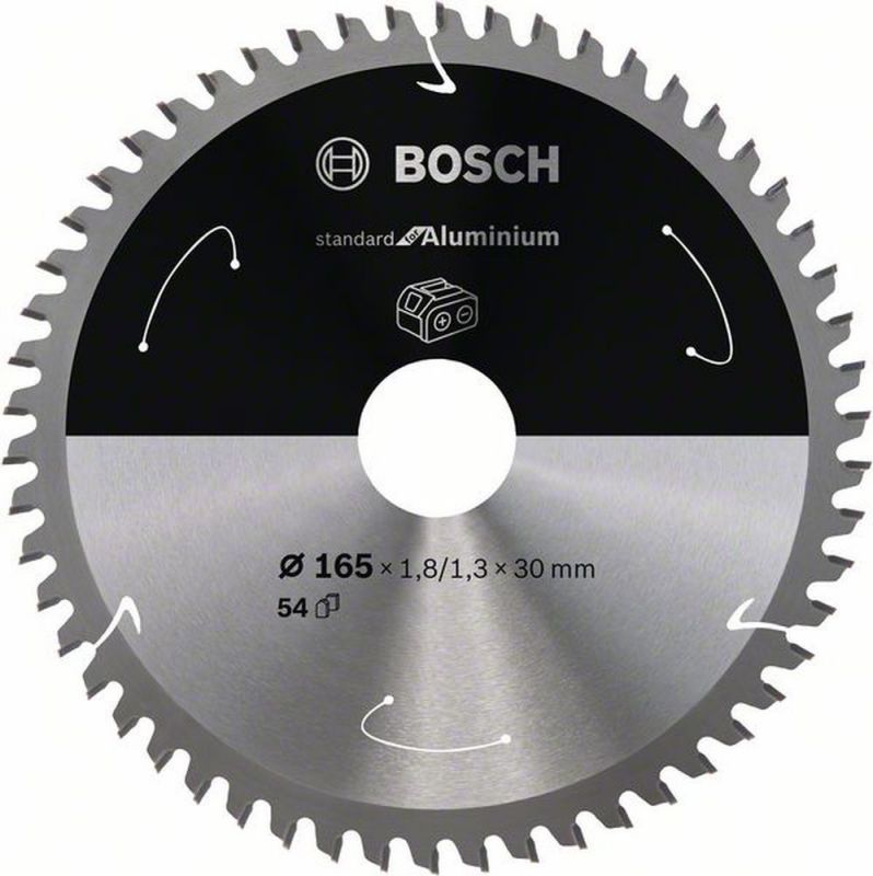 Bosch Akku-Kreissägeblatt Standard for Aluminium, 165 x 1,8/1,3 x 30, 54 Zähne 2608837764