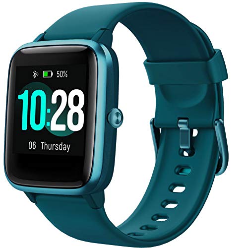 Smartwatch für Damen und Herren, Smartwatch mit Touchscreen, wasserdicht, Sport, Schrittzähler, Cardio-Uhr, vibrierend, Fitnesstracker, Walking, Laufen, grün