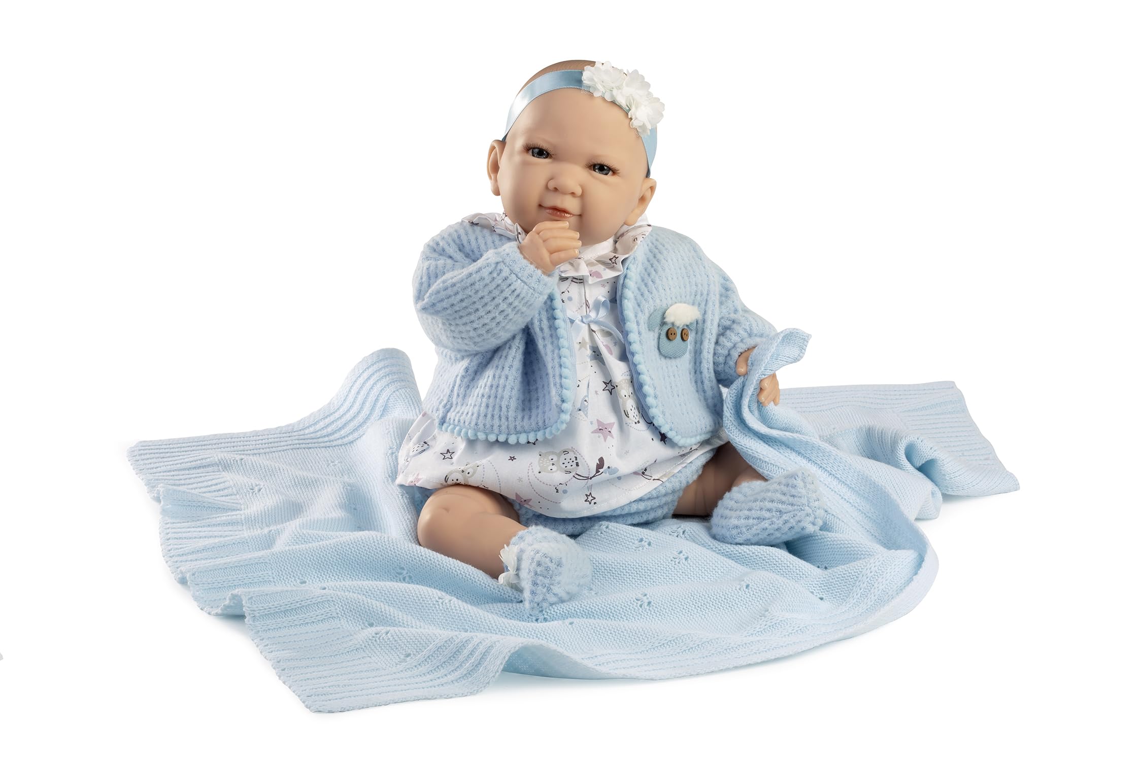 Berbesa Mein Kleiner Reborn, Puppe mit Blauer Decke