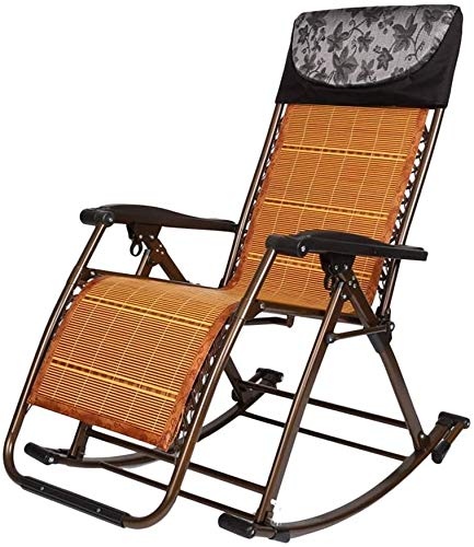 Sonnenliege Gartenstühle Schwerelosigkeits-Terrassenstühle zum Liegen für schwere Menschen Faltbare Sonnenliege im Freien Strand Camping Tragbarer Stuhl Home Lounge Chair mit Bambuspolster (