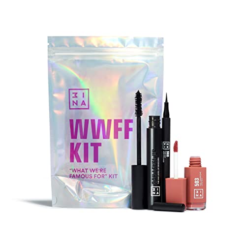 3INA MAKEUP - Vegan - What we are famous for Kit - Das 3 Bestseller Make Up Set - The 24h Pen Eyeliner + The 24H Level Up Mascara + The Longwear Lipstick 503 - Matte Formeln - Cruelty Free