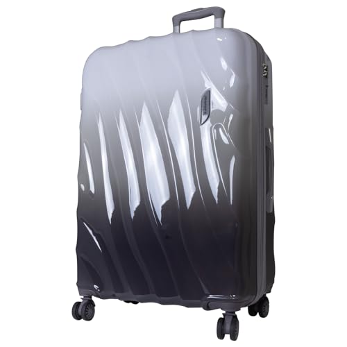 Trendyshop365 großer Reisekoffer Hartschale Marbella 77cm 104 Liter 4 Räder Zahlenschloss grau-schwarz