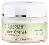 DIADERMA Hafer-Creme Tag- & Nachtpflege: aufpolsternde Feuchtigkeitspflege mit Hyaluron und der nährenden Kraft des Hafers, Naturkosmetik, 50 ml