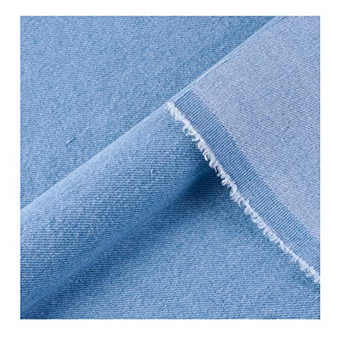 Yimihua Jeansstoff Dicker Stoff Gewaschener Jeansstoff Bastelvorhänge Bekleidungsstoffe 150 cm Breite, Halber Meter(Color:Hellblau)