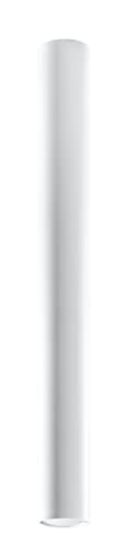 SOLLUX lighting Lagos 60 Deckenleuchte Zylinder Form - Deckenleuchte Wohnnzimmer Esszimmer Lampe - Leuchte Küche und Flur aus Pulverbeschichtetem Stahl Weiß 6 x 6 x 60 cm