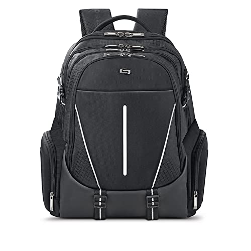 Solo Rival 17,3 Zoll Laptop Rucksack mit Hardshell Seitentaschen, schwarz, Einheitsgröße, Laptop