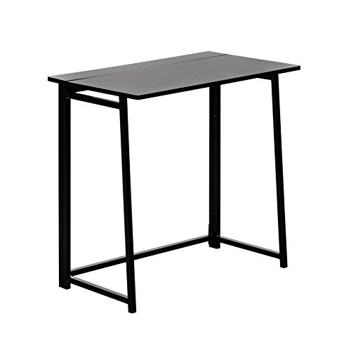 Harbour Housewares Faltbarer Tisch, Klapptisch für Computer und Laptop, platzsparend aus Holz. Schwarzer Rahmen/Schwarze Oberfläche