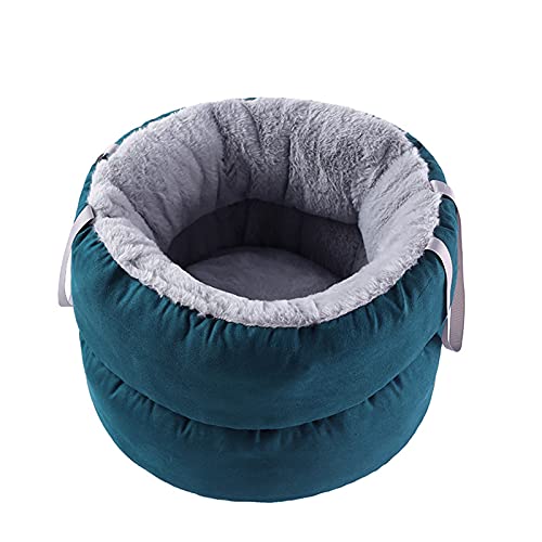 Haustierbett für Hunde, warm, weich, bequem, Katzenbett für mittelgroße Katzen, rutschfeste Unterseite, Donut-Kuscheltier, rundes Sofabett