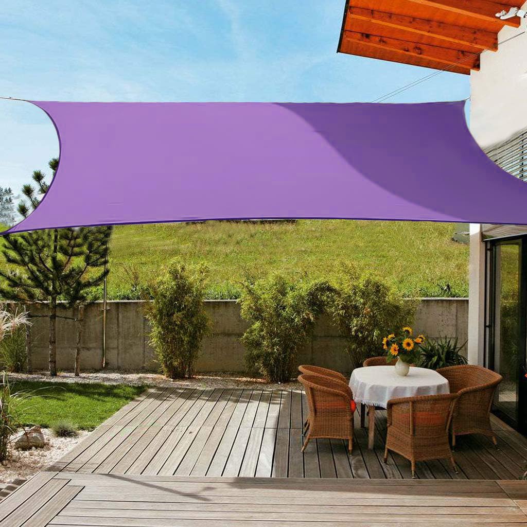 Sonnensegel - Rechteckig Sonnenschutz Wasserdicht Garten Camping Balkon Schwimmbad Leichtgewicht Überdachung mit Freiem Seil
