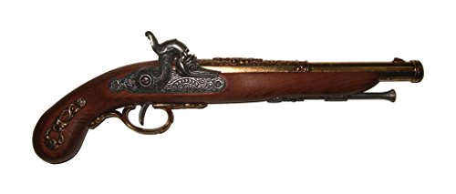 Deko Waffe Französische Perkussionspistole, messingfarbend von 1872