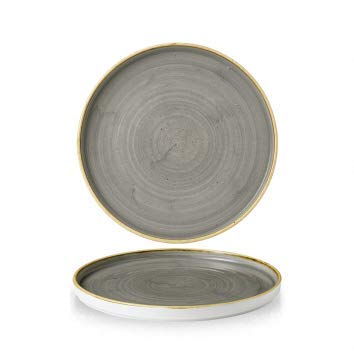 Kadida Churchill Stonecast -Walled Chefs Plate, Durchmesser: Ø 21cm, Farbe wählbar (Peppercorn Grey)