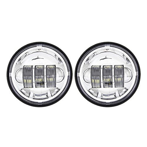 SKUNTUGUANG 4,5-Zoll-LED-Motorrad-Zusatzscheinwerfer, Nebelscheinwerfer, Visierlampe für Motorräder, 2 Stück (Chrom)