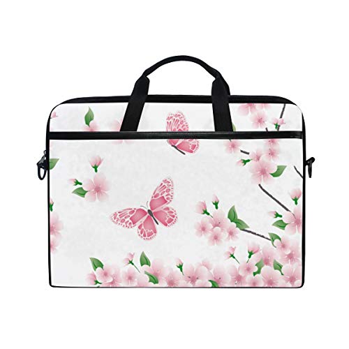 LUNLUMO Blumen und Schmetterlinge 38,1 cm (15 Zoll) Laptop- und Tablet-Tasche, strapazierfähige Tablet-Hülle für Business/Uni/Damen/Herren