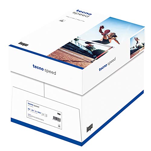 Inapa Drucker-/Kopierpapier tecno Speed: 80 g/qm², A4, weiß, 2500 Blatt - schnell und staufrei drucken