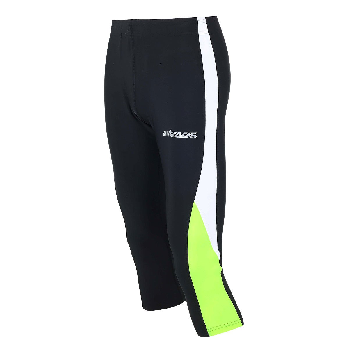 Airtracks FUNKTIONS Laufhose 3/4 LANG/Running Hose/Tight/Kompression - schwarz-neon - XS