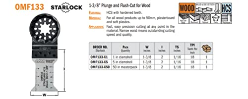 CMT omf133-x5 5 Klingen 35 mm Schnitt aus volle für Holz, Sockel 022, grau/schwarz