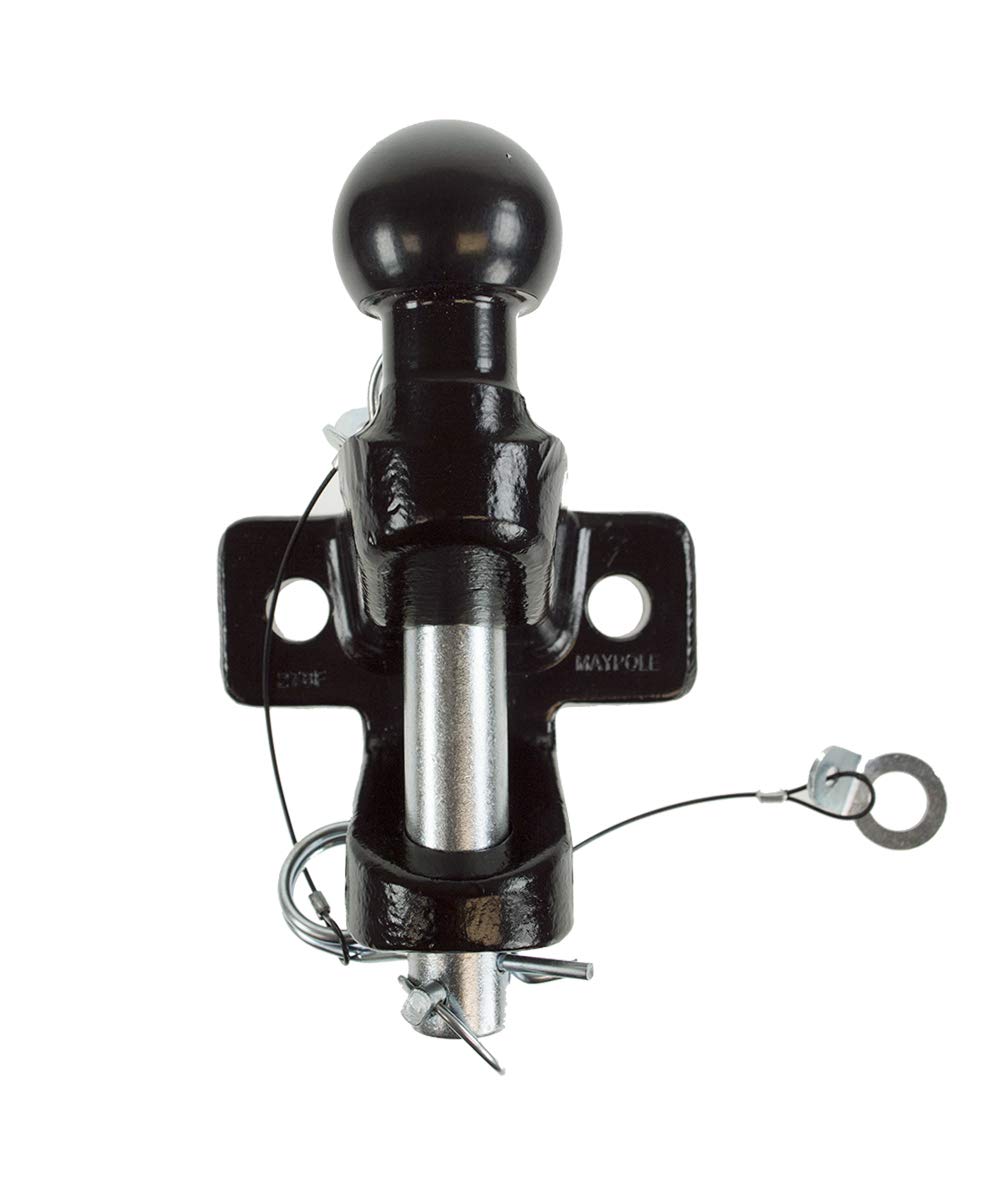 Zugmaul mit Kugelkopf für Anhängerkupplungsbock/Maulkupplung inkl. AHK-Kugel – Doppelte Ausführung Lochbild 90mm