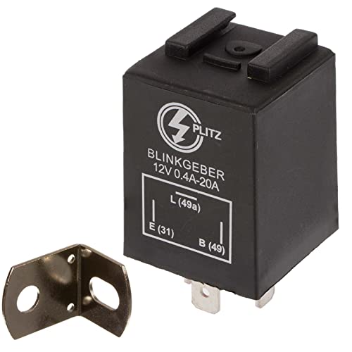 Elektronischer Blinkgeber 12V - PLITZ - 3-poliger Anschluß (31, 49, 49a) - 0,02-20A entspricht 0,24-240W - universell einsetzbar - mit Haltewinkel