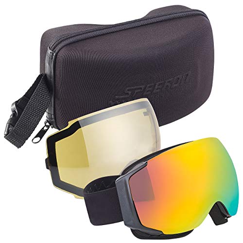 Speeron Wintersport: Ski- & Snowboard-Brille mit Panorama-Sicht & kratzfestem Revo-Glas (Skibrillen)