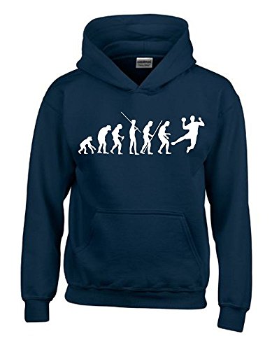 HANDBALL Evolution Kinder Sweatshirt mit Kapuze HOODIE navy-weiss, Gr.152cm