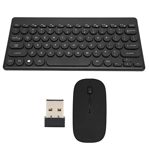 General Keyboard Mouse, Lightweight 4Keys Mouse Buttons Energy Saving Keyboard Mouse Set 2.4G Mini for Office Needs Schwarz