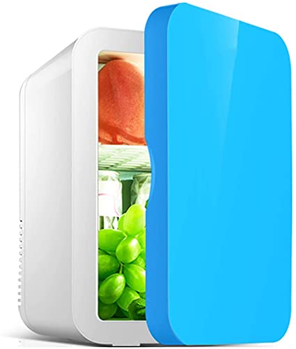 Samnuerly Mini-Kühlschrank, 8 Liter professioneller Make-up-Hautpflege-Kühlschrank, geräuscharmer tragbarer Kühler, 12-V-Halbleiter-Autokühlschrank, Pink (Blue 8L)