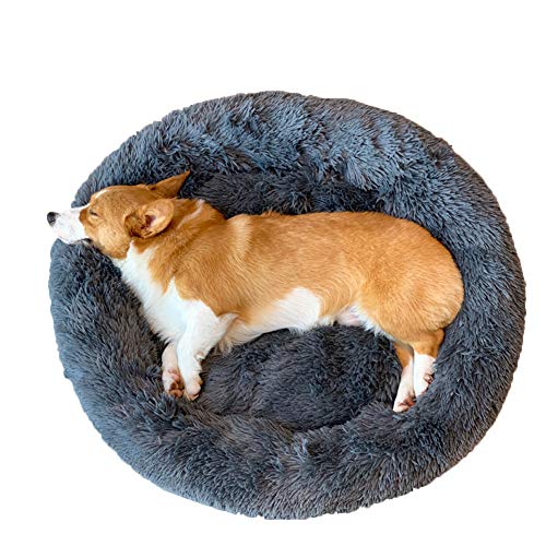 Monba Deluxe weich Haustierbett Hundebett für mittelgroße,große und extra große Hunde und Katzen,Warmes Hunde Sofa Rundes Plüsch Hundekissen Katzenbett in Doughnut-Form,Waschbar