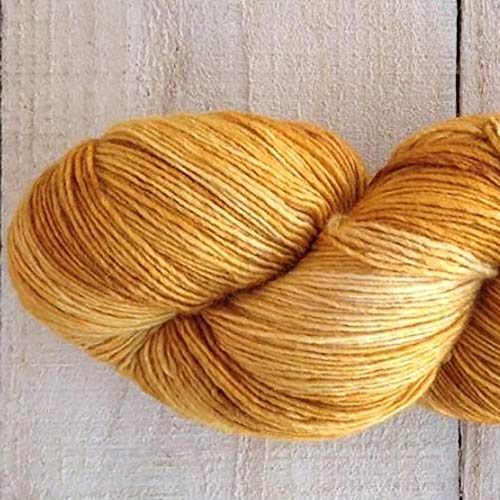 Manos del Uruguay Silk Blend Fino 424 Gilt, Lacegarn Wolle mit Seide zum Stricken und Häkeln, handgefärbt mit Farbverlauf, 100g Strang