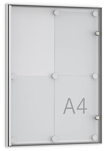 Dreifke® Mini-Schaukasten MN 2 | für Innen | 4 x DIN A4 | 22 mm Bautiefe | Einseitig | abschließbar
