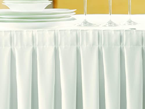 Gastro Uzal Skirting weiß/Kellerfalte: 490 x 73 cm, Skirtings für Tische, Büffet Skirting Tablerock