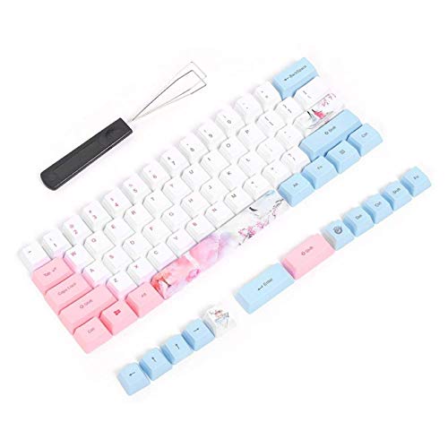 Bindpo Sublimation Keycaps, 73 Keycap Five-Faced Dyed Anime Style PBT Keycaps Set mit Shaft Puller mechanisches Tastaturzubehör Universal für mechanische Tastatur(DREI Lebenszeiten Stil Farbe)