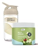 Shape Republic Spirulina-Pulver 210 g | Superfood Powder | Belly Greens | 100% pflanzlich & natürlich | Glutenfrei und laktosefrei | Grüner Apfel | Anti-Blähbauch (Belly Greens + Blenderbottle)
