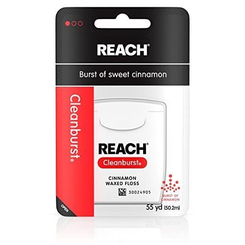 Reach Cleanburst Cinnamon Waxed Floss, 55 Yards by Johnson & Johnson Reach