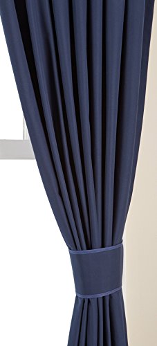 Amazon Basics wärmeisolierender Verdunkelungsvorhang, 2 Stück, 168 x 183cm (BxL), Marineblau