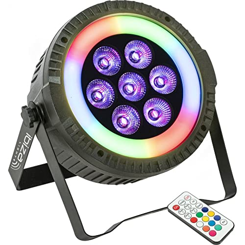 IBIZA THINPAR-LED-RING LED PAR Scheinwerfer Disco DJ Party Club Effekt Floorspot Effektlicht Fernbedienung DMX Stroboskop