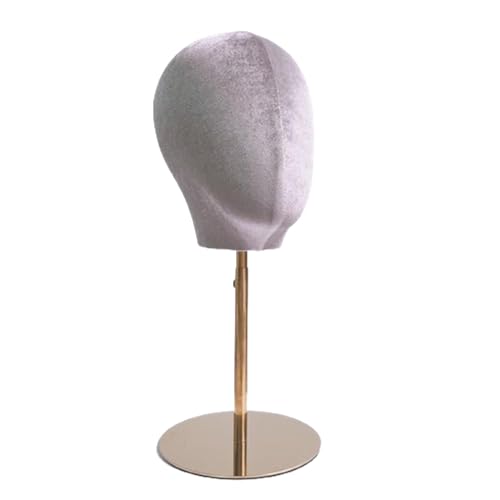 perfk Modellkopf-Hut-Ausstellungsstand, praktischer, langlebiger Haarteil-Kopf-Mannequin-Huthalter für Kopftuch, Kopfbedeckung, Hut, Kopftücher, Golden